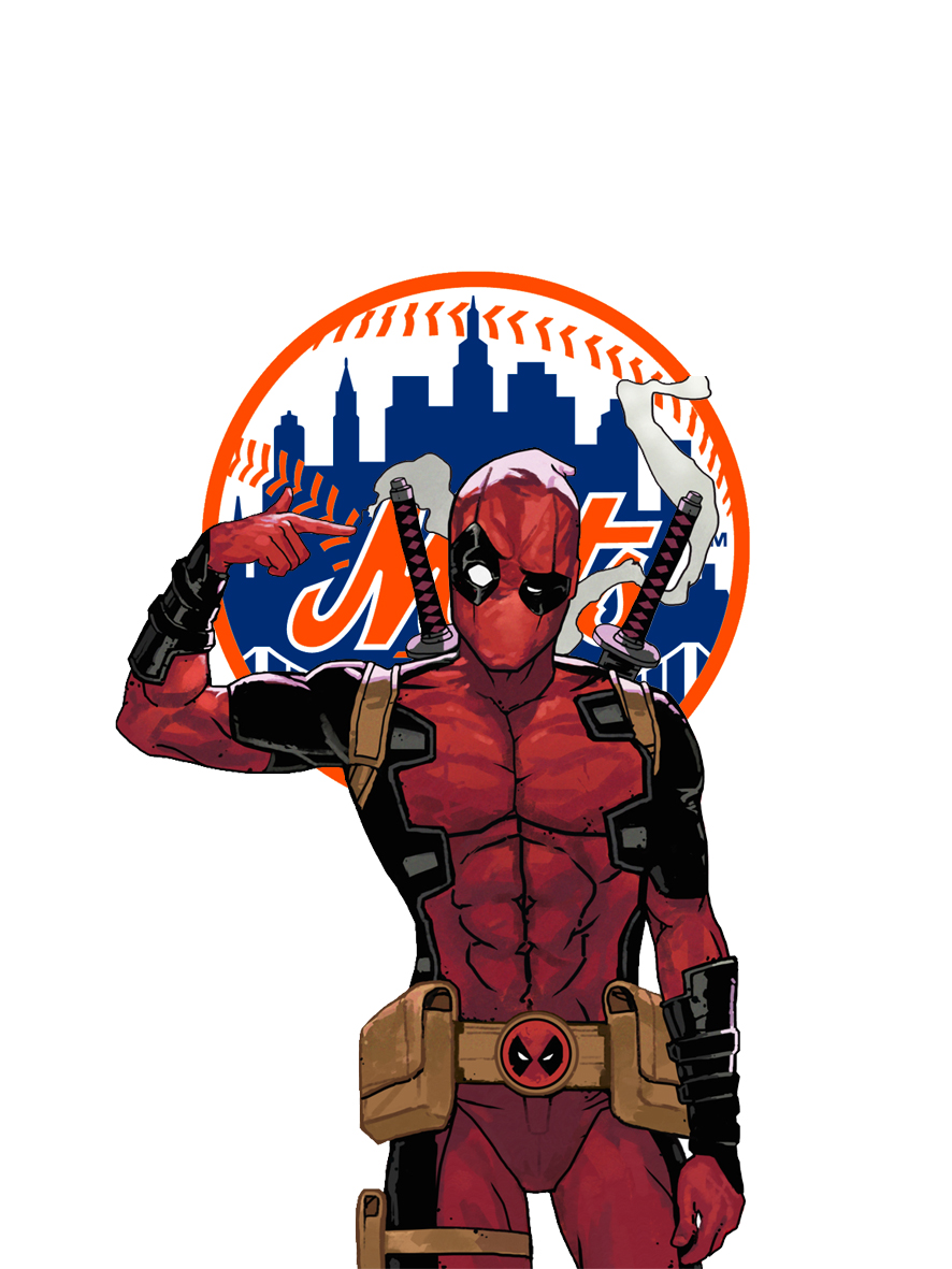 New York Mets Deadpool Logo vinyl decal